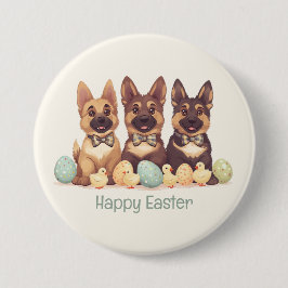 Happy Easter Duitse herdershonden Ronde Button 7,6 Cm