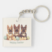 Happy Easter Duitse herdershonden Sleutelhanger (Achterkant)