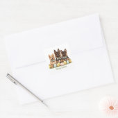 Happy Easter Duitse herdershonden Vierkante Sticker (Envelop)