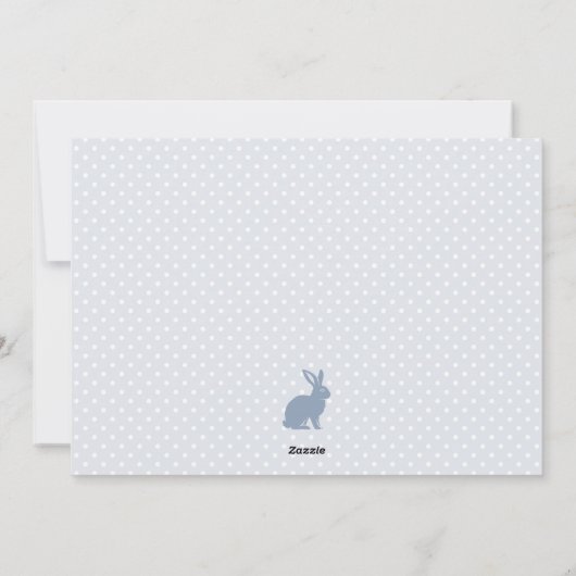 Happy Easter Dusty Blue Rabbit Custom Foto Eieren Feestdagenkaart (Achterkant)