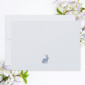 Happy Easter Dusty Blue Rabbit Custom Foto Eieren Feestdagenkaart