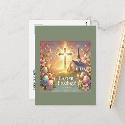 Happy Easter: een dag van liefde en lachen Briefkaart (Voorkant / Achterkant in situ)