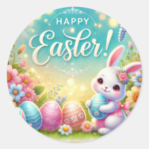 Happy Easter: een dag van liefde en lachen Ronde Sticker