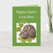 Happy Easter, een echte koute Bunny Grandma Feestdagen Kaart (Voorkant)