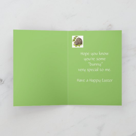 Happy Easter, een echte koute Bunny Grandma Feestdagen Kaart (Binnen)