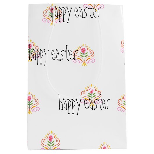 Happy Easter eenvoudig Medium Cadeauzakje (Voorkant)