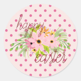 Happy Easter, eenvoudige schattige roze sticker