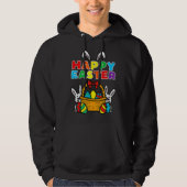 Happy Easter Egg Basket Bunny Ears Hoodie (Voorkant)