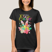 Happy Easter Egg Basket Bunny Ears T-shirt (Voorkant)