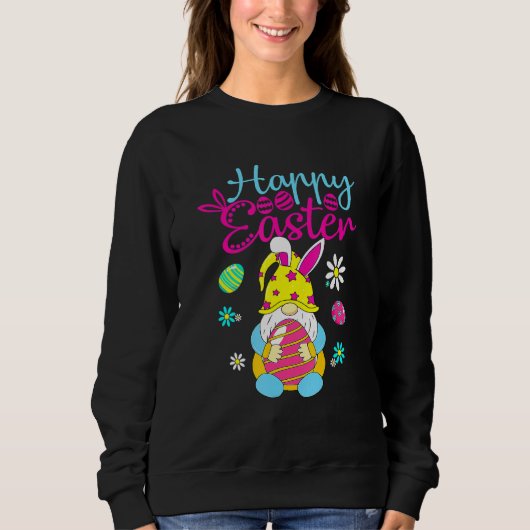 Happy Easter Egg Basket Bunny Ears Trui (Voorkant)