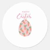Happy Easter Egg & Carrots Ronde Sticker (Voorkant)