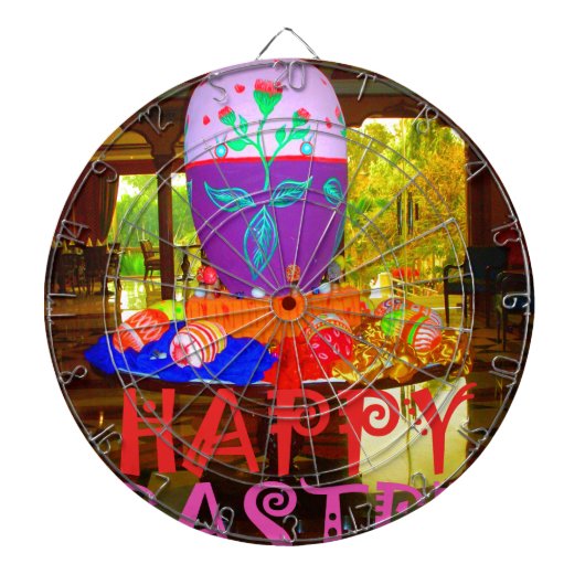 Happy Easter Egg Centerpiece voor de lente Dartbord (Voorkant)