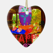 Happy Easter Egg Centerpiece voor de lente Keramisch Ornament (Rechts)