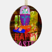 Happy Easter Egg Centerpiece voor de lente Keramisch Ornament (Rechts)