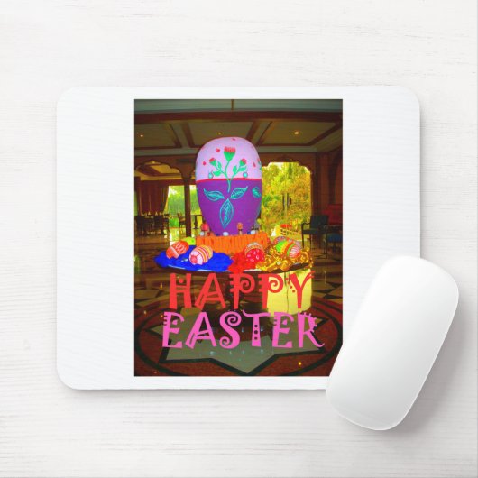 Happy Easter Egg Centerpiece voor de lente Muismat (Met muis)