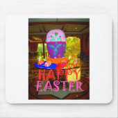 Happy Easter Egg Centerpiece voor de lente Muismat (Voorkant)