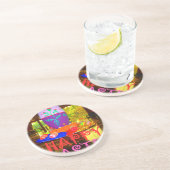 Happy Easter Egg Centerpiece voor de lente Zandsteen Onderzetter (Zijkant)