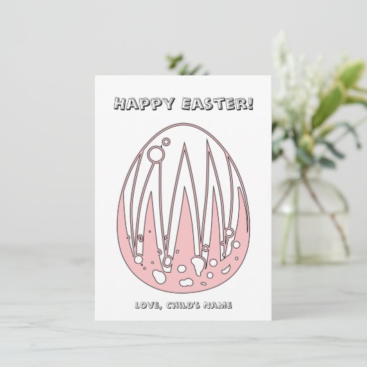 Happy Easter Egg Child's Coloring Page (Staand voorkant)