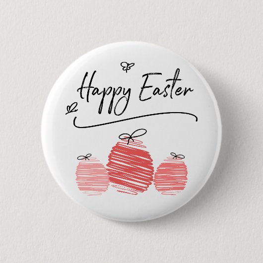 Happy Easter Egg Doodle Button (Voorkant)