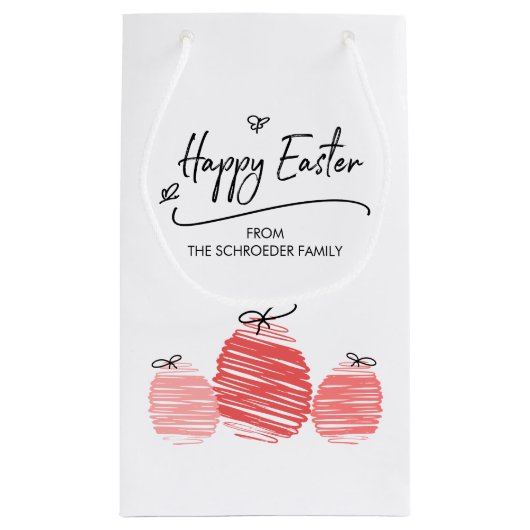Happy Easter Egg Doodle Gift Bag Klein Cadeauzakje (Achterkant)