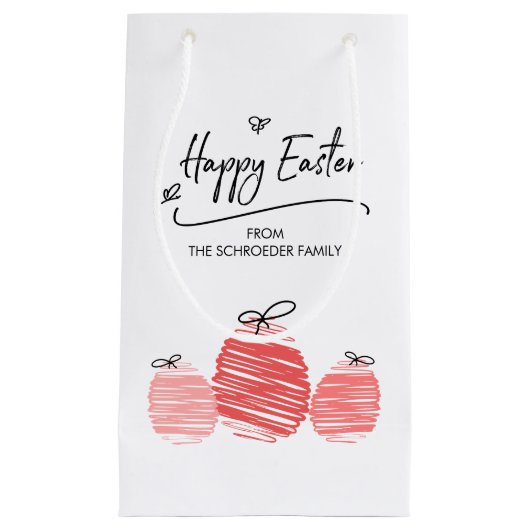 Happy Easter Egg Doodle Gift Bag Klein Cadeauzakje (Voorkant)