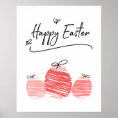 Happy Easter Egg Doodle Sign Poster (Voorkant)