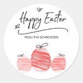 Happy Easter Egg Doodle Sticker (Voorkant)