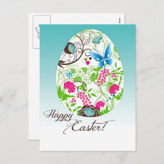 Happy Easter Egg Feestdagenkaart (Voorkant / Achterkant)