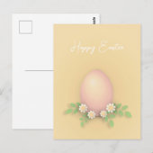 Happy Easter Egg & Flowers Briefkaart (Voorkant / Achterkant)