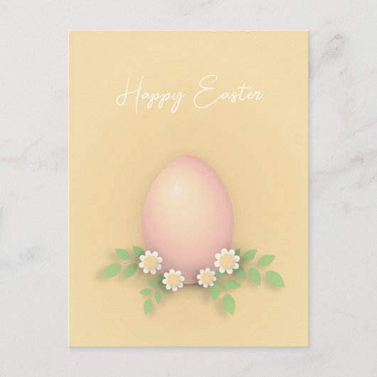 Happy Easter Egg & Flowers Briefkaart (Voorkant)
