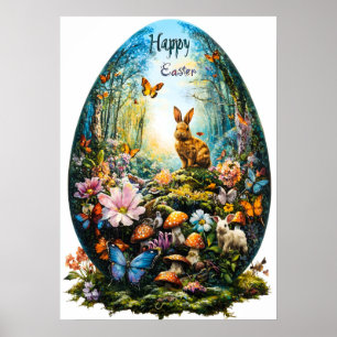 Happy Easter Egg Forest Natuur Poster