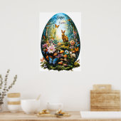 Happy Easter Egg Forest Natuur Poster (Keuken)