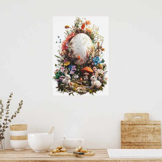 Happy Easter Egg Forest Poster (Keuken)