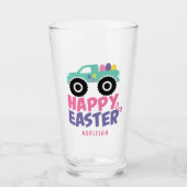 Happy Easter Egg Girly Truck Modern Name Glas (Voorkant)