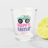 Happy Easter Egg Girly Truck Modern Name Shot Glas (Voorkant)