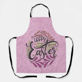 Happy Easter Egg Glittery Lila Baking Schort (Voorkant)