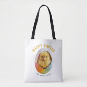 Happy Easter Egg Hatching Chick Schattige geperson Tote Bag (Voorkant)