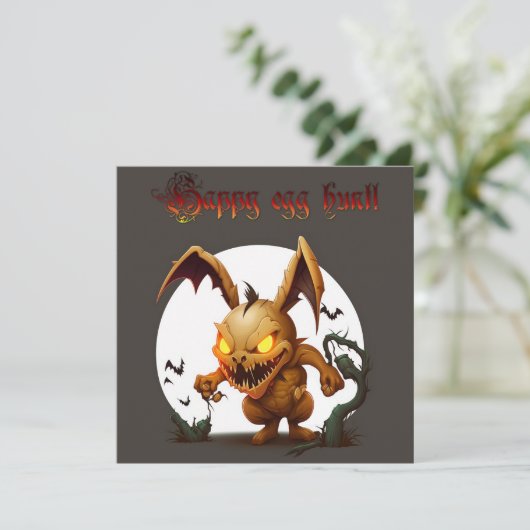 Happy easter egg hunbie Holiday Kaart (Staand voorkant)