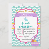 Happy Easter & Egg Hunt Party-uitnodigingen Kaart (Voorkant)