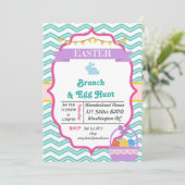 Happy Easter & Egg Hunt Party-uitnodigingen Kaart (Staand voorkant)