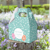 Happy Easter Egg Hunt turquoise hand draw Bedankdoosjes