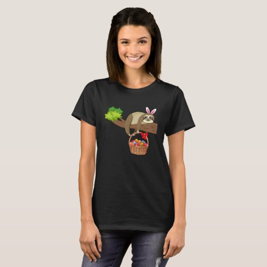 Happy Easter Egg Hunt With Sloth T-shirt (Voorkant volledig)