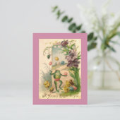 HAPPY EASTER EGG JONGLEREN KIKKER MET KUIKENS FEESTDAGENKAART (Staand voorkant)