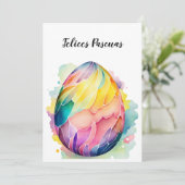 Happy Easter Egg Kaart Design in het Spaans (Staand voorkant)