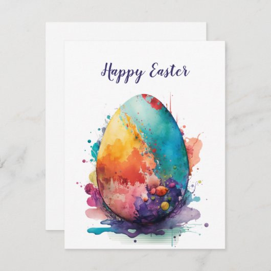 Happy Easter Egg Kaart Design Wenskaart (Voorkant / Achterkant)