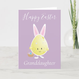 Happy Easter Egg kleindochter Paarse Feestdagen Kaart