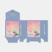 Happy Easter Egg Monogram Waterverf Blue Custom Bedankdoosjes (Uitgevouwen)