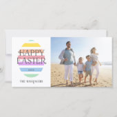 Happy Easter Egg Paasfoto Feestdagenkaart (Voorkant)