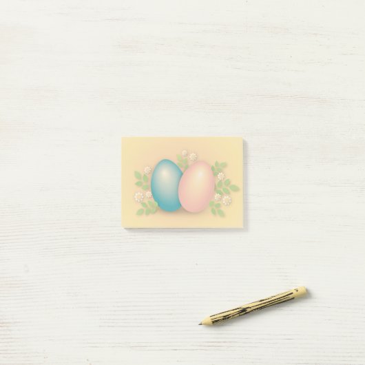 Happy Easter Egg pastel bloorale vakantie Post-it® Notes (Op bureau)
