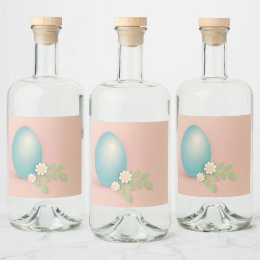 Happy Easter Egg pastel floral blank Likeurfles Etiket (Flessen)